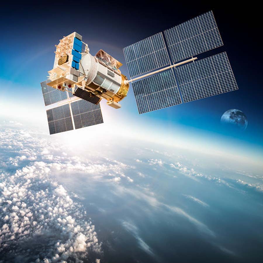 Satellite in Space orbiting the earth